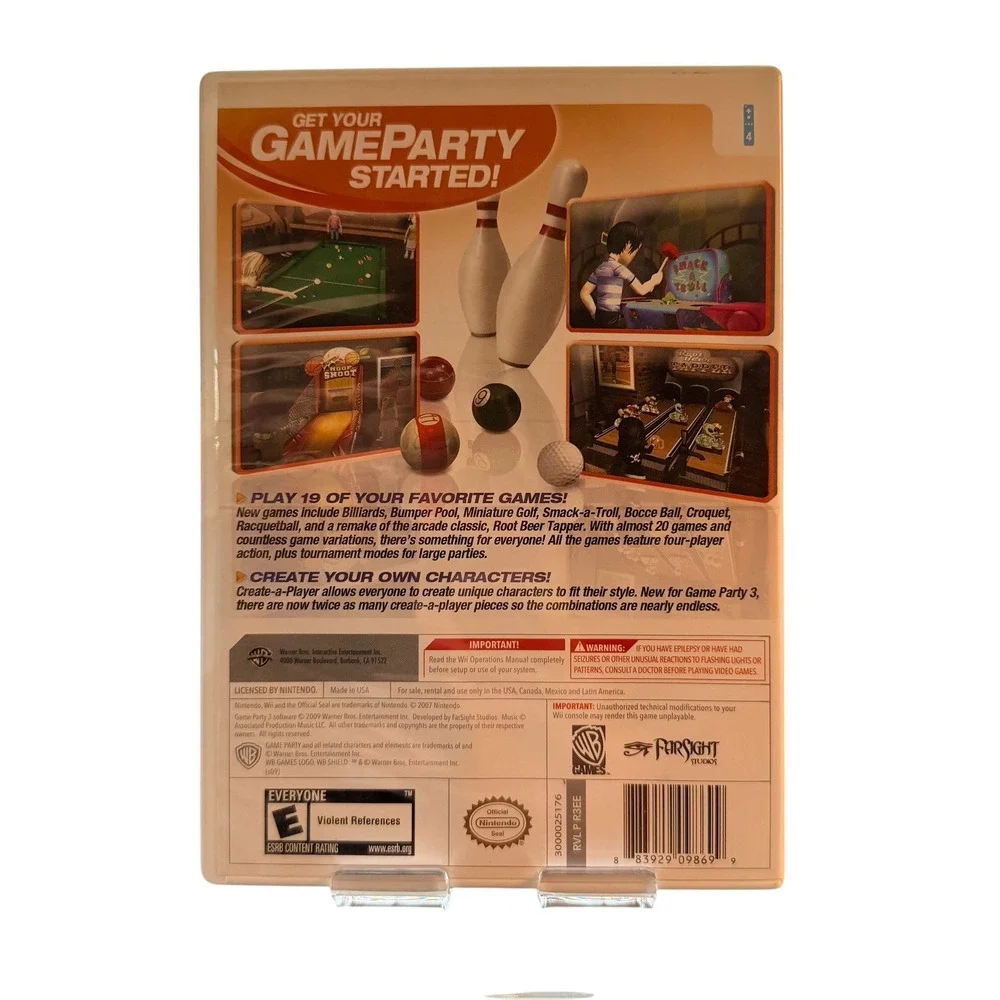 Game Party 3 Nintendo Wii WB Games 19 Hit Games Complete CIB RVL-P-R3EE